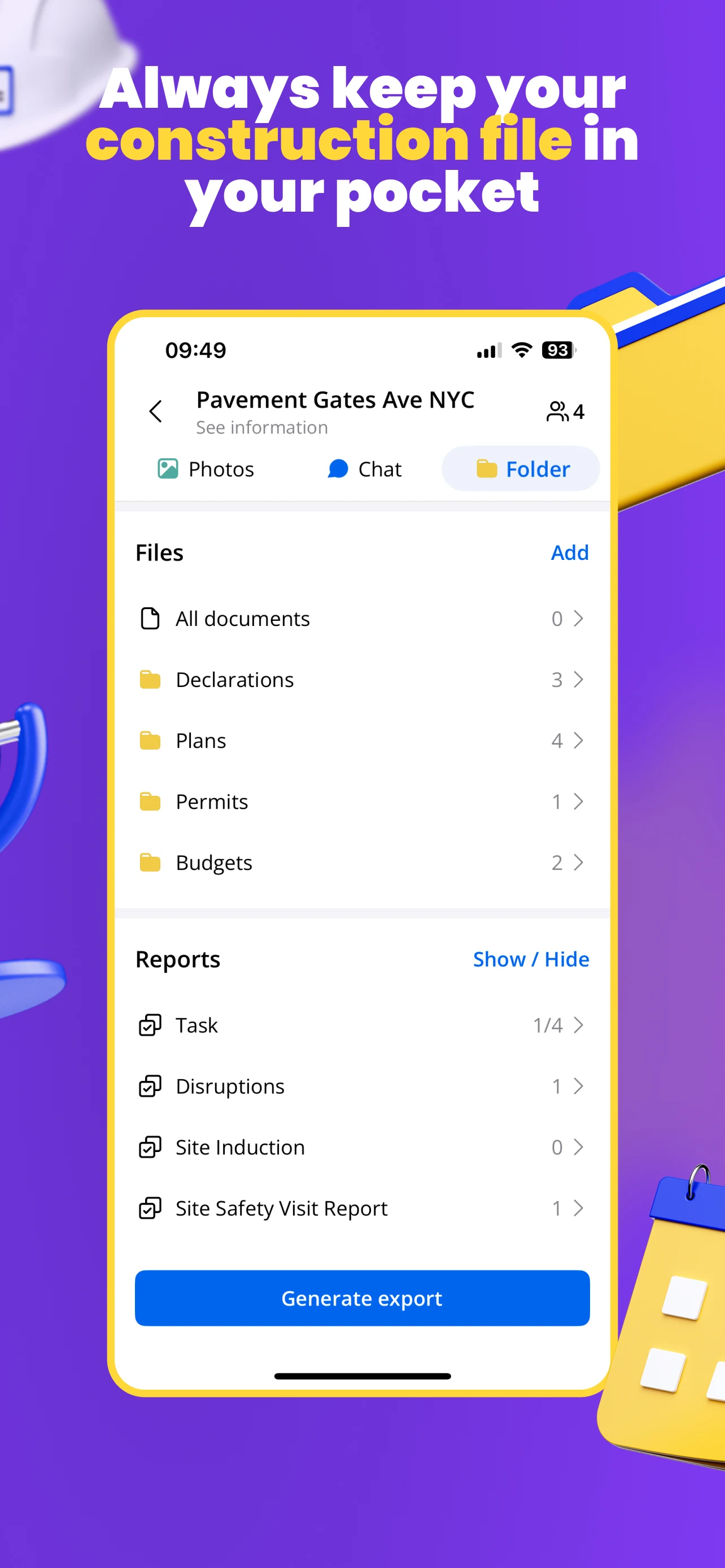Kraaft - Construction site app screenshot