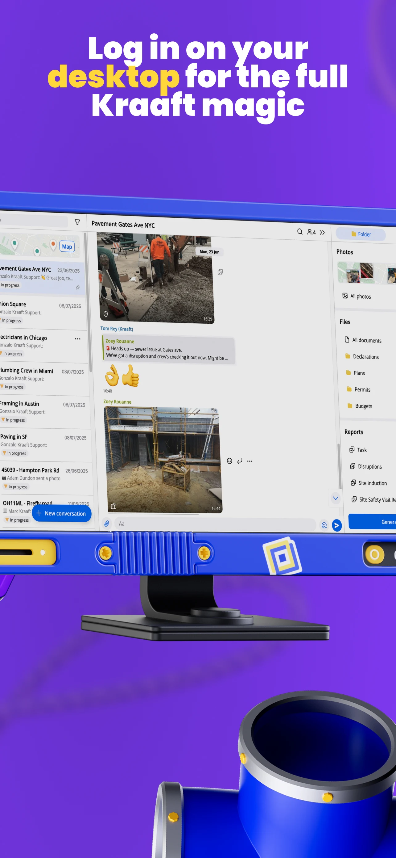Kraaft - Construction site app screenshot