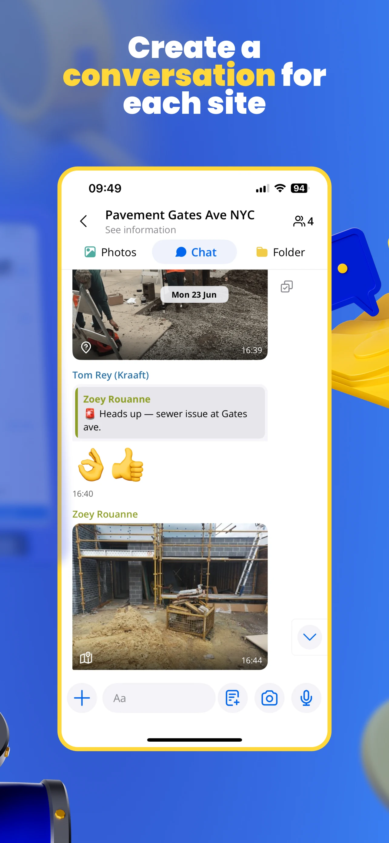 Kraaft - Construction site app screenshot